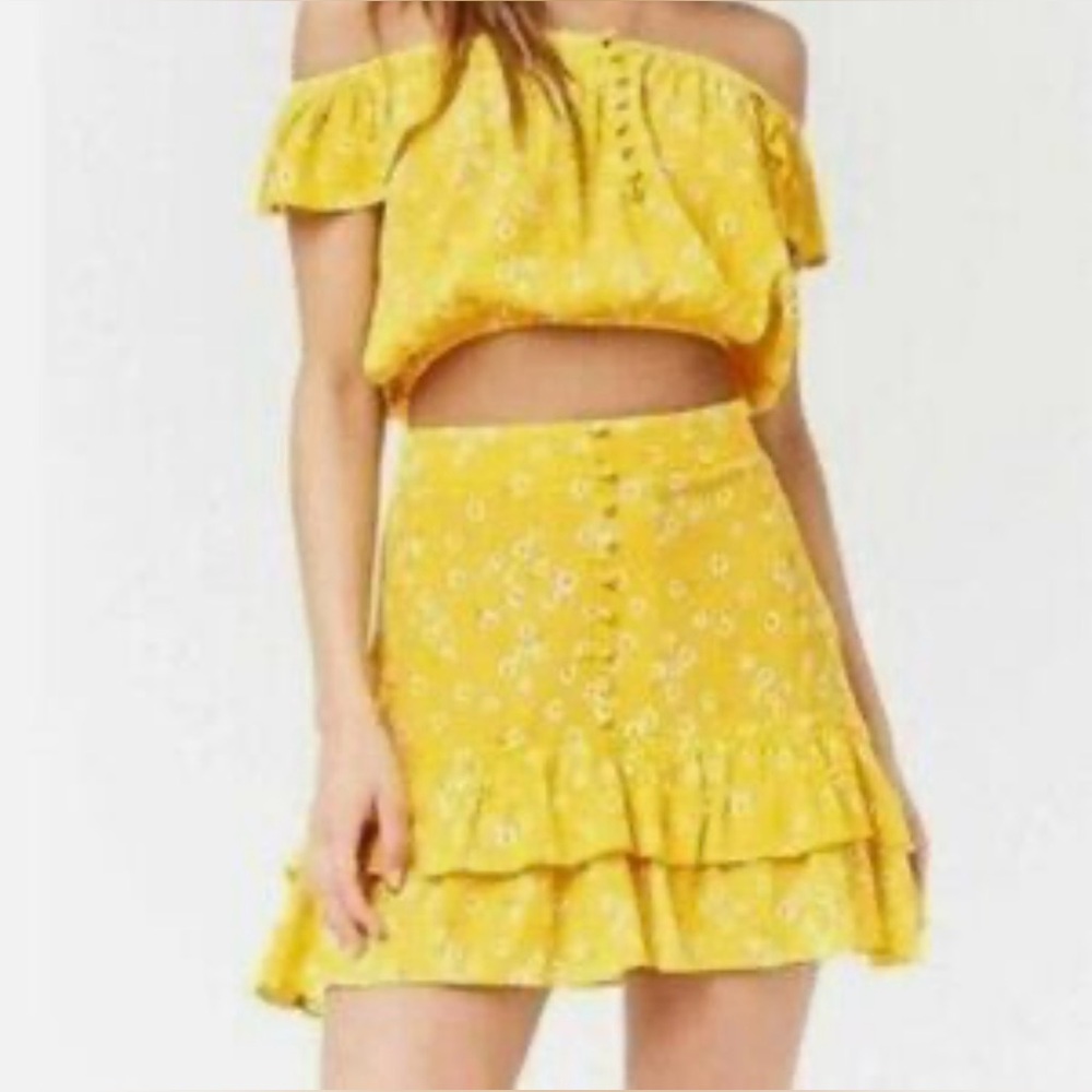 Yellow Ruffled Women's Top